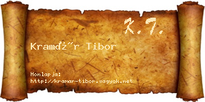 Kramár Tibor névjegykártya